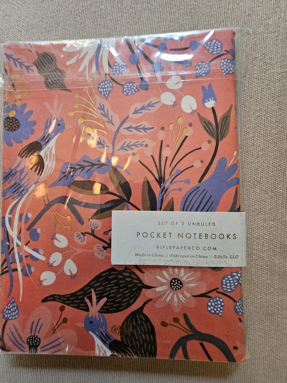 NWT Set of Two Small Rifle Paper Co. Floral Notebooks